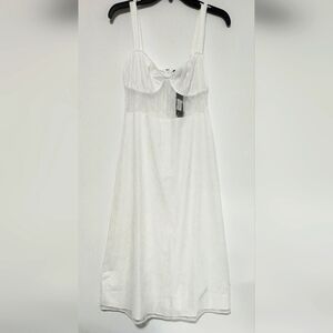 [5X$20] New Lace White Sheer Dress / Size L